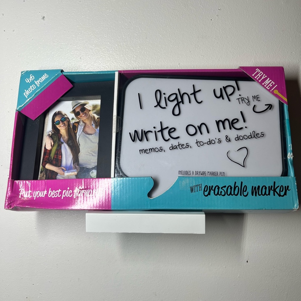 BRAND NEW LED Word Bubble Memo Dry Erase & Picture Frame Set